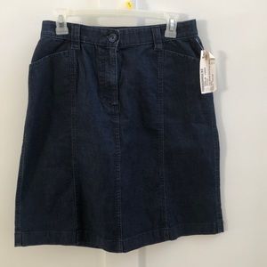 L.L. Bean Denim Skirt Dark Wash Size 10